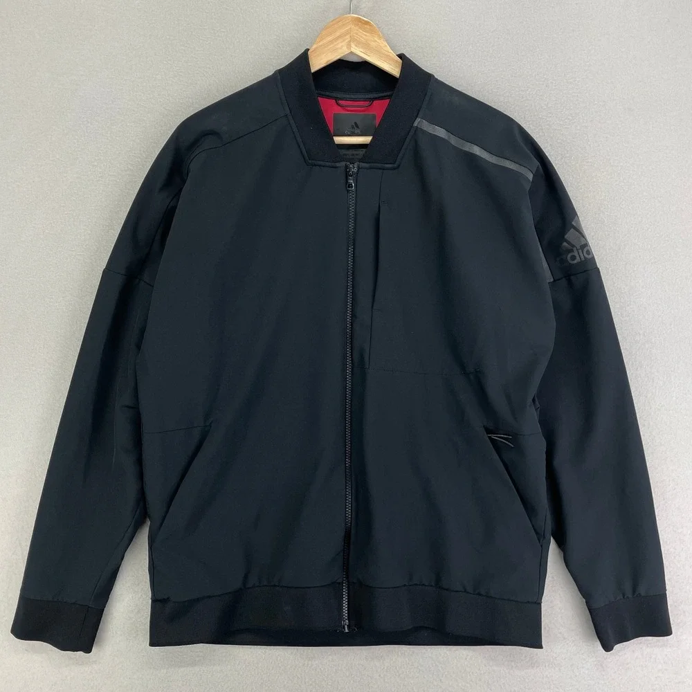 adidas ZNE Bomber‎ Jacket Mens Medium Black Performance Tech Water Repellant